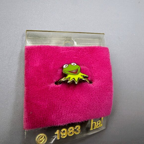 Muppets Kermit Frog Childs Ring Vintage 1983 ha! Adjustable - Picture 4 of 5